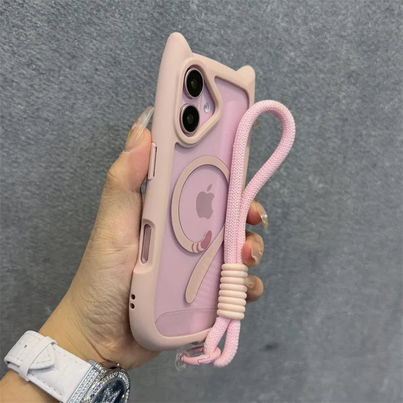 ''Cat Ear Case'' with Wrist Strap Chain