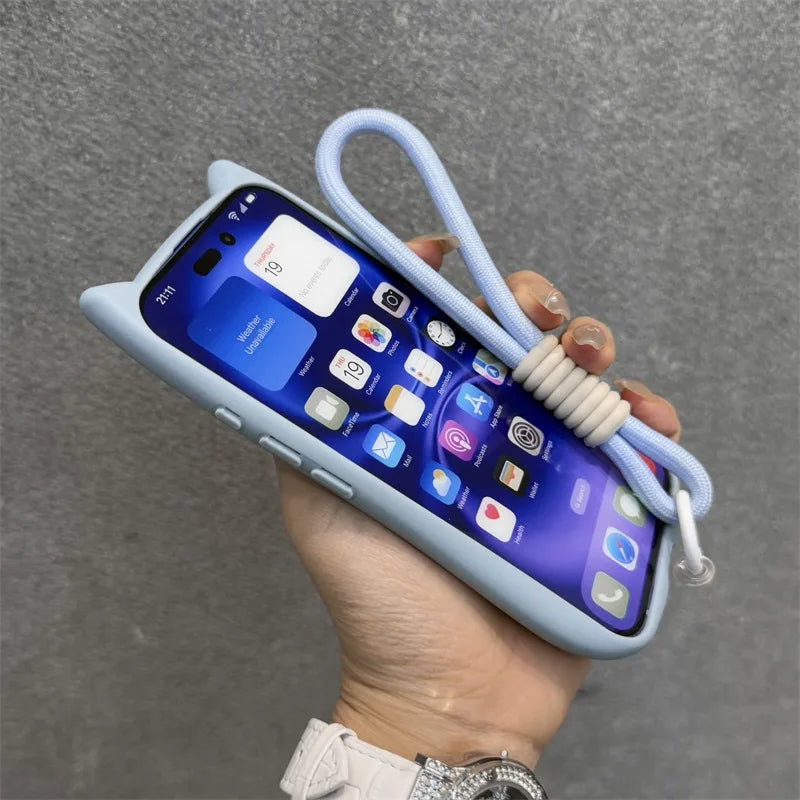 ''Cat Ear Case'' with Wrist Strap Chain