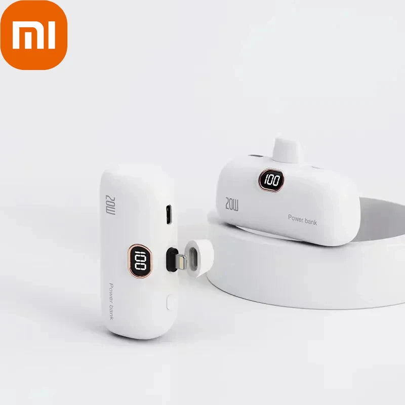 Mini 30000mAh Capsule Power Bank with Built In Cable (Type-C )