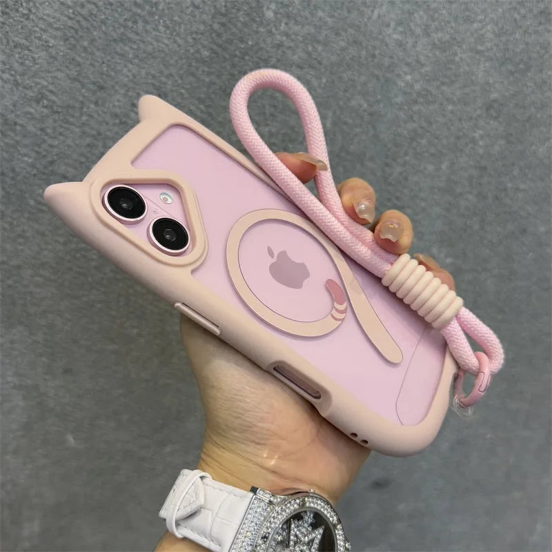 ''Cat Ear Case'' with Wrist Strap Chain
