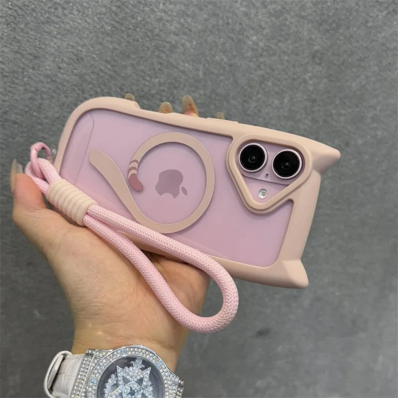 ''Cat Ear Case'' with Wrist Strap Chain