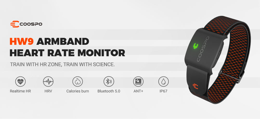 COOSPO HW9 Armband Heart Rate Monitor with HR Zones