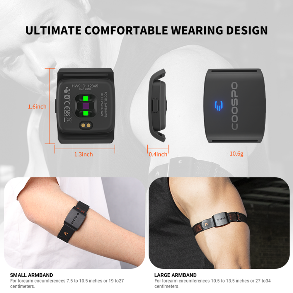 COOSPO HW9 Armband Heart Rate Monitor with HR Zones