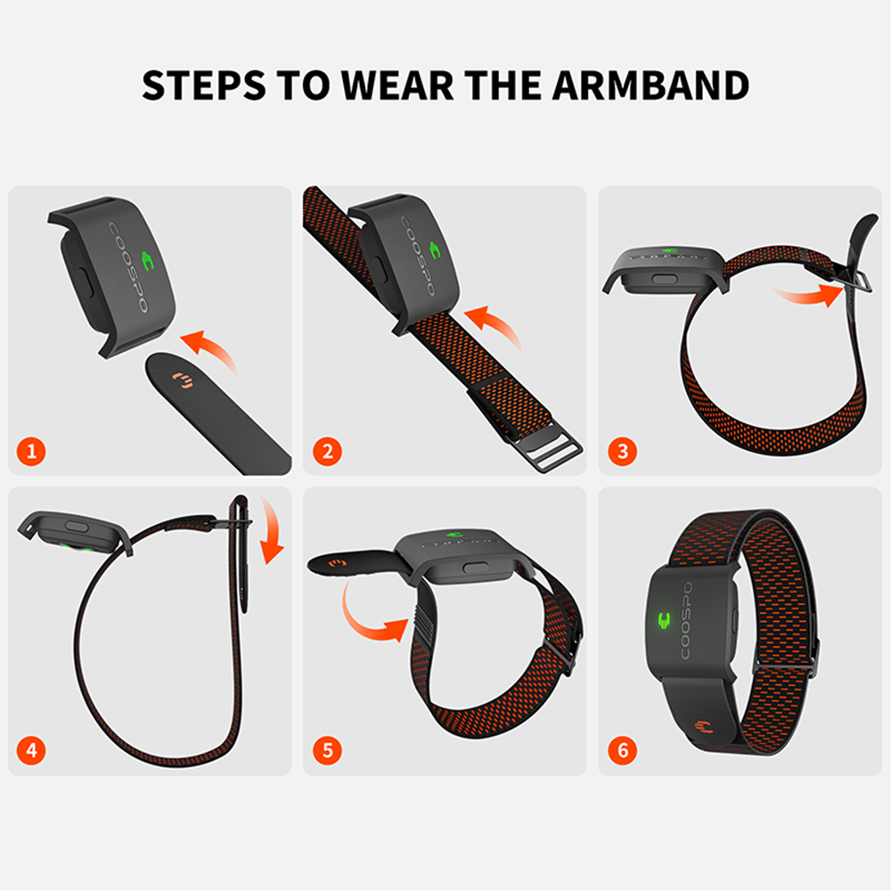 COOSPO HW9 Armband Heart Rate Monitor with HR Zones