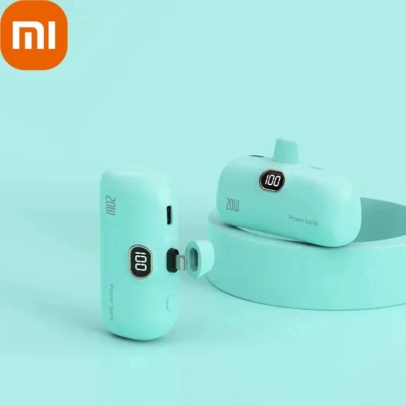 Mini 30000mAh Capsule Power Bank with Built In Cable (Type-C )
