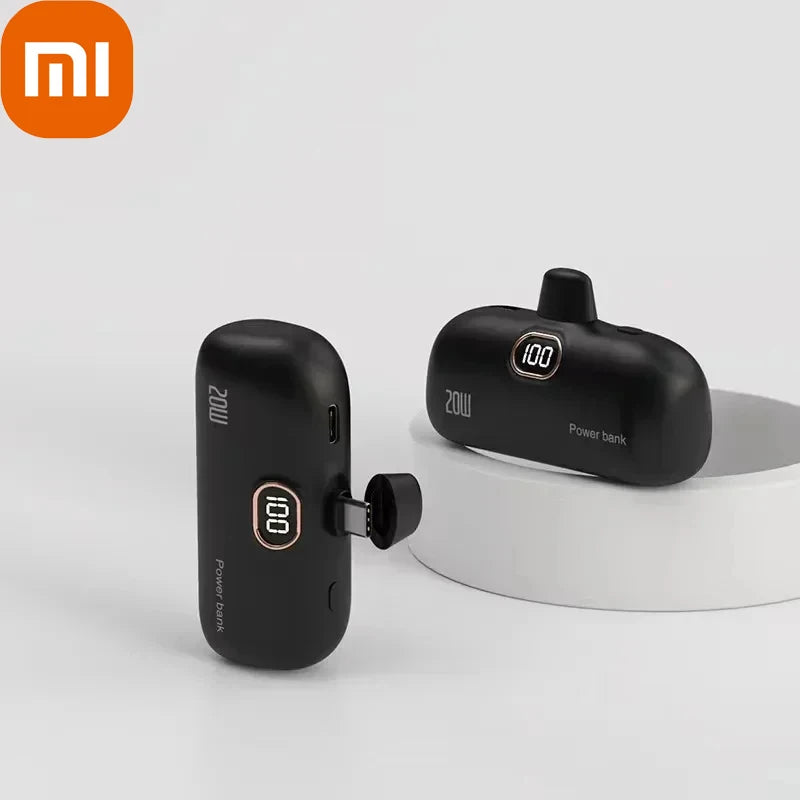 Mini 30000mAh Capsule Power Bank with Built In Cable (Type-C )
