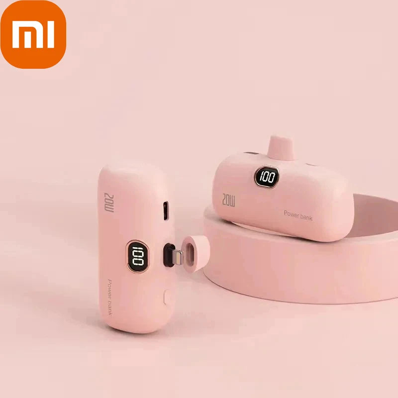 Mini 30000mAh Capsule Power Bank with Built In Cable (Type-C )