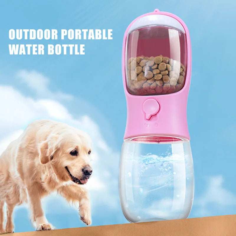 Portable Pet Water Cup Bottle with Food Dispenser