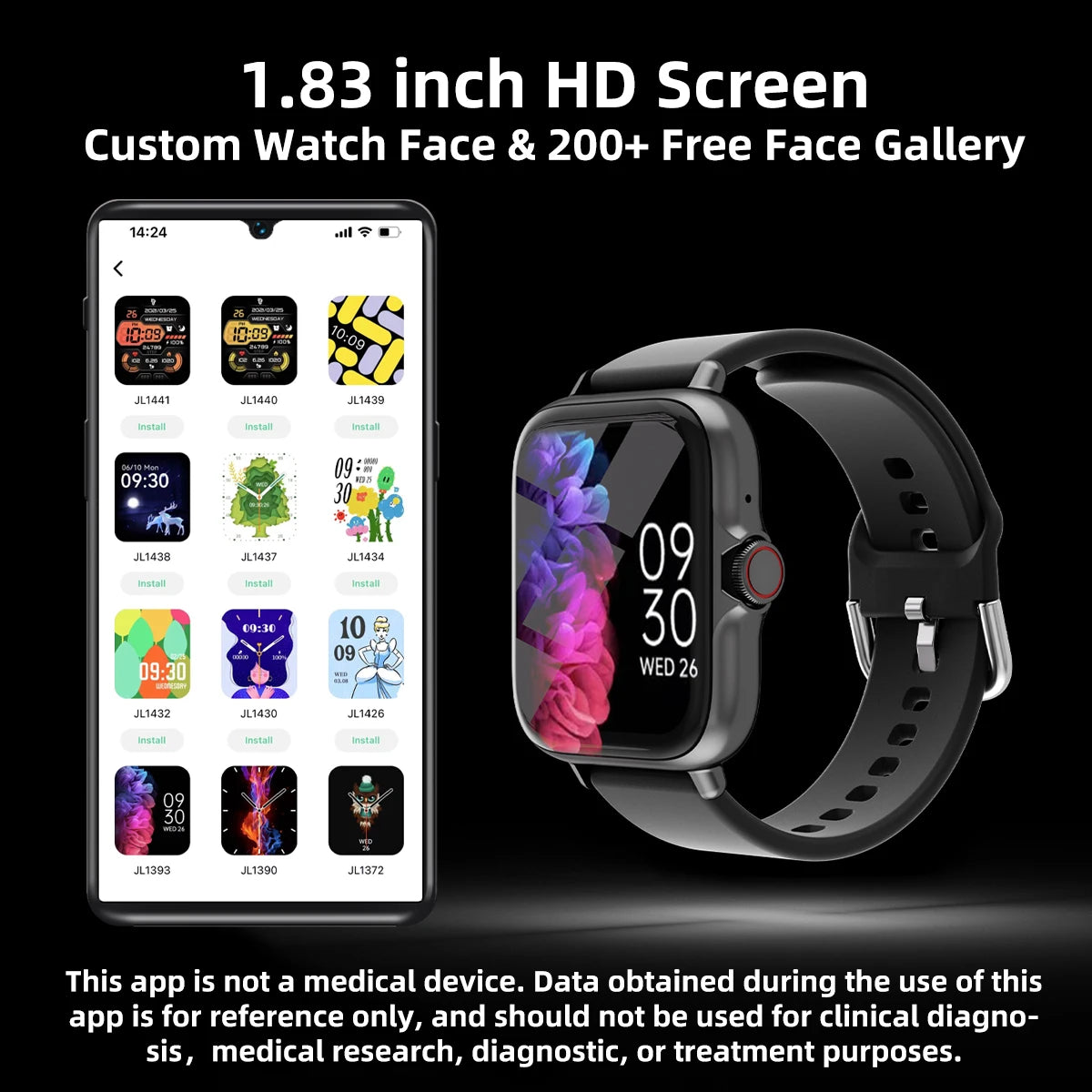 1.83'' Smart Watch For iPhone & Android