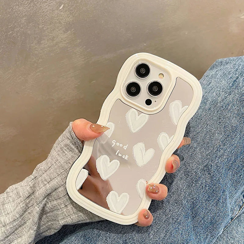 ''White Heart Makeup Mirror'' Case For iPhone