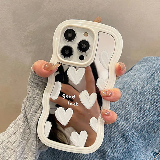 ''White Heart Makeup Mirror'' Case For iPhone