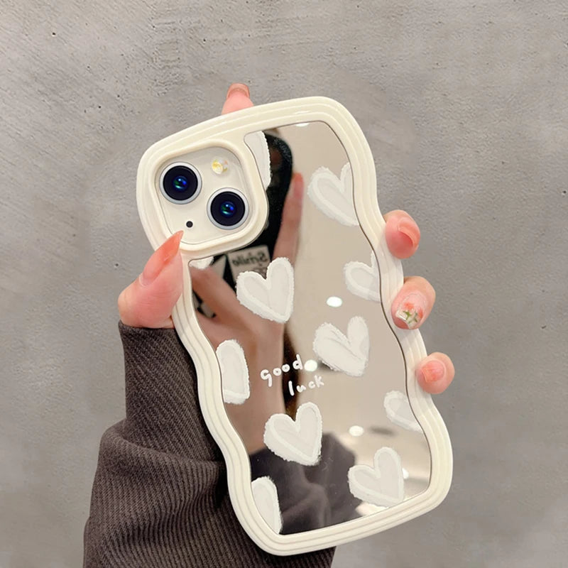 ''White Heart Makeup Mirror'' Case For iPhone