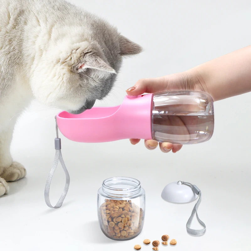 Portable Pet Water Cup Bottle with Food Dispenser