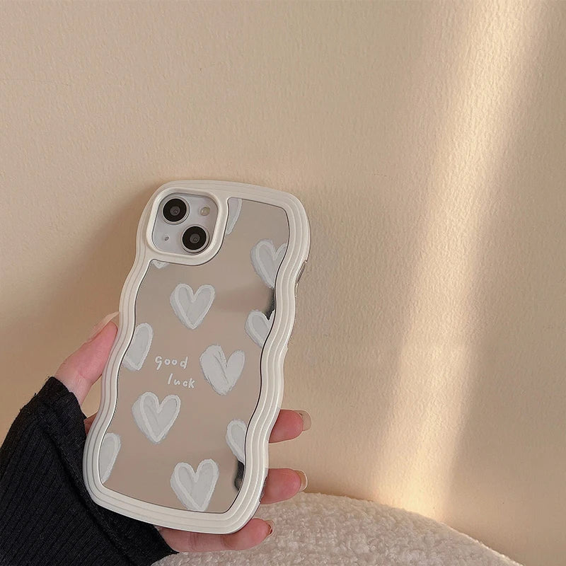 ''White Heart Makeup Mirror'' Case For iPhone