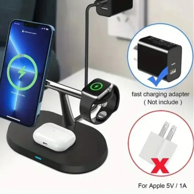 3 in 1 Magnetic Wireless Charging Station  For iPhones, Air pods and Apple watches