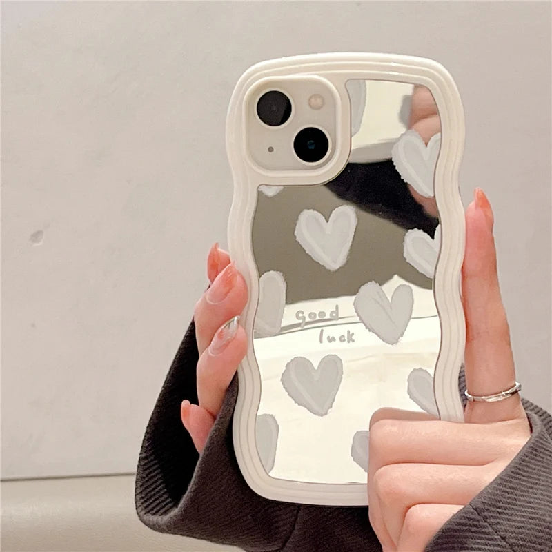 ''White Heart Makeup Mirror'' Case For iPhone